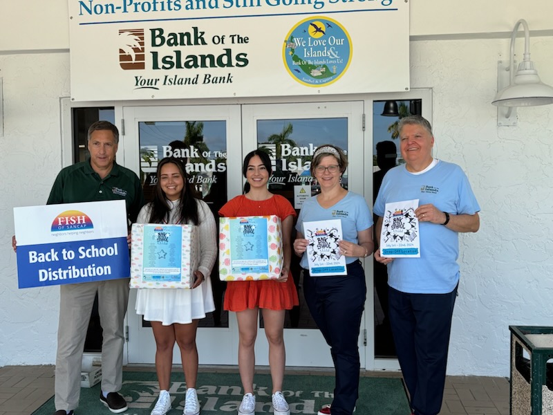 Bank of the Islands collects for F.I.S.H. Back to School